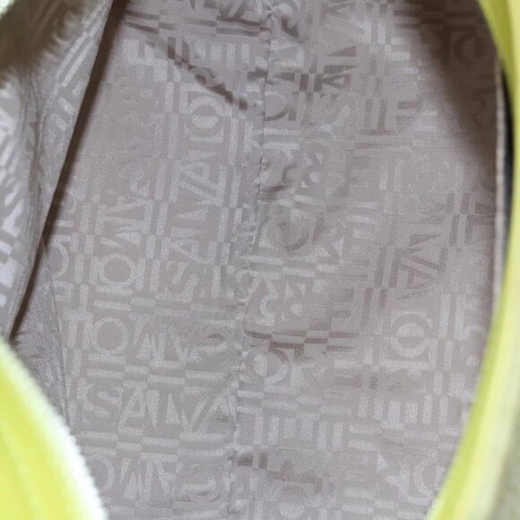 Salvatore Ferragamo Sofia Gancini Hand Bag Straw Leather 2way Green Auth 103207V - Picture 11 of 16